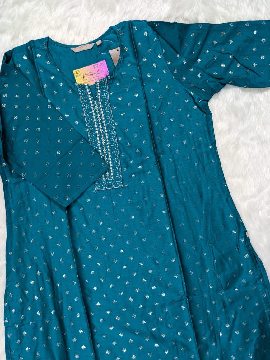 Peacock Blue Avaasa Kurti