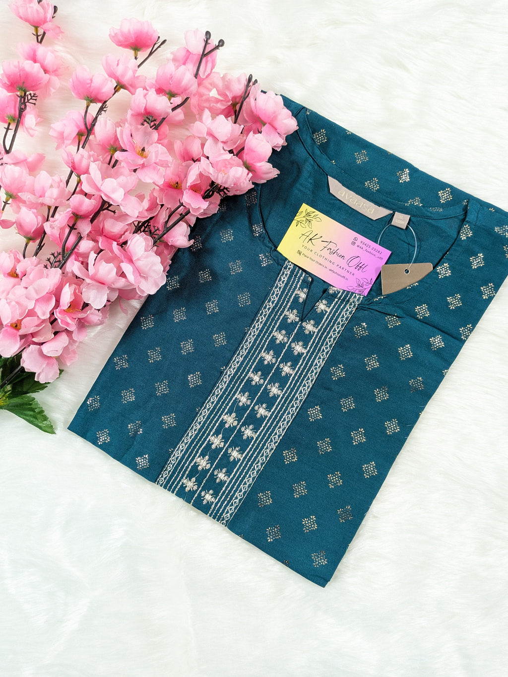 Peacock Blue Avaasa Kurti