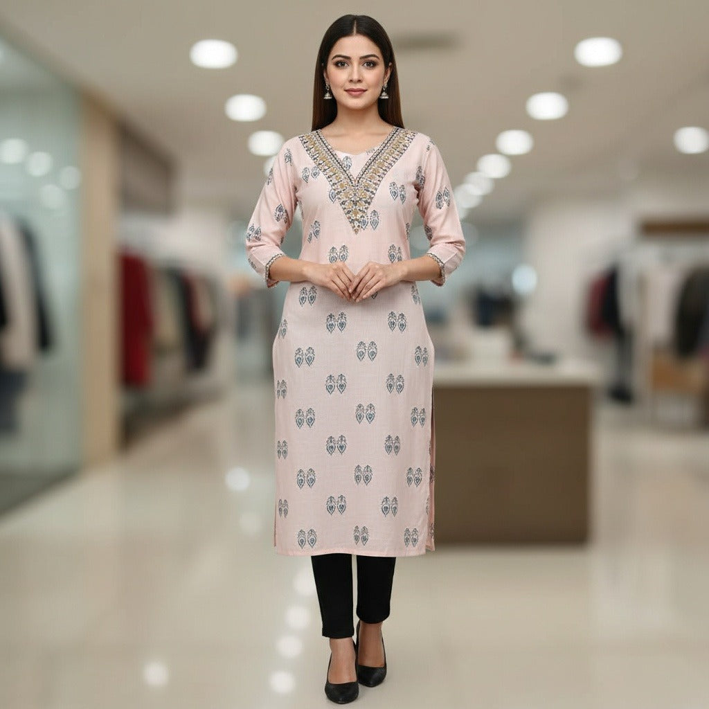 Baby Pink Avaasa Kurti